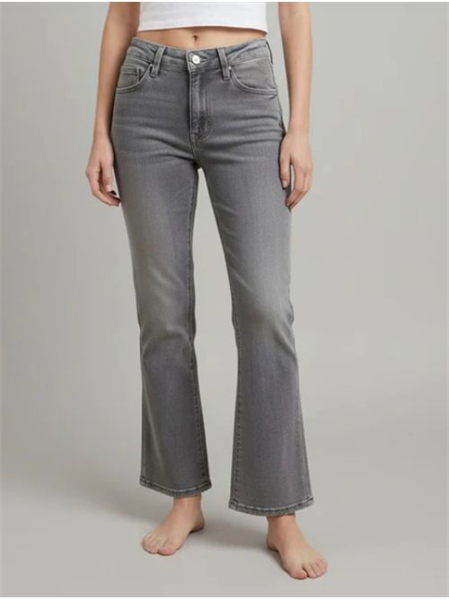 Pantalone Jeans flare Fit  Vita Media, Gamba Svasata, Stile Minimal Moderno Met Met | M12 MARIA T24L960GRAY